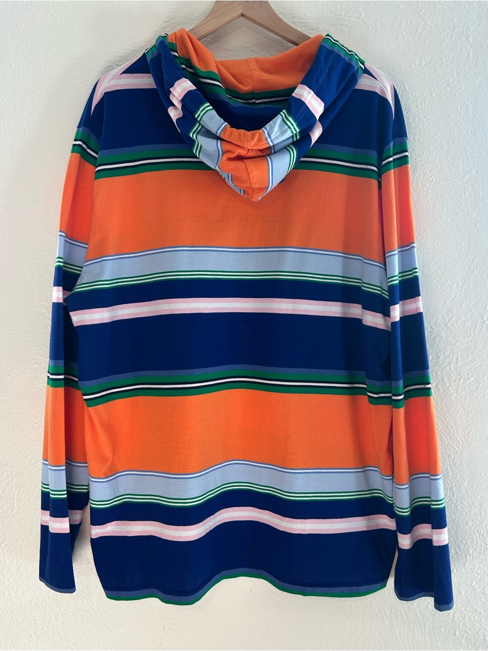 Polo Ralph Lauren Classic Striped Jersey Hoodie T-Shirt Drawstring Logo XL - Picture 9 of 12